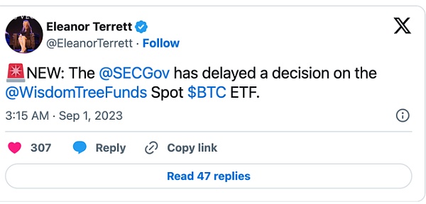 SEC将Truth Social比特币ETF的决定推迟至9月