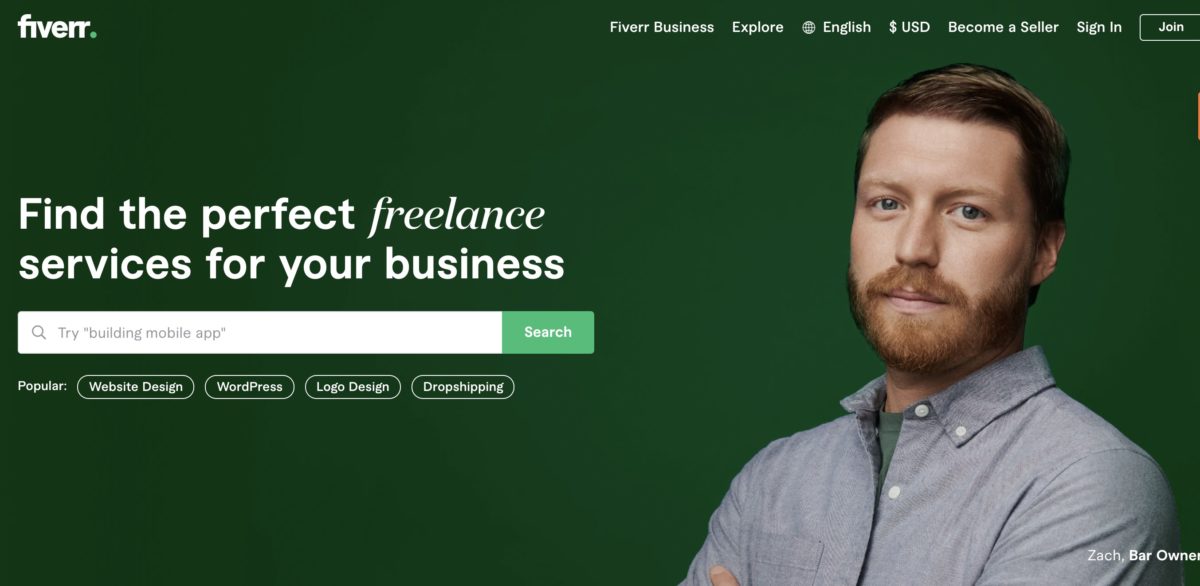 Fiverr,自由职业在线外包平台